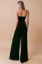 Load image into Gallery viewer, Abigail Velvet Feather Trimmed Jumpsuit