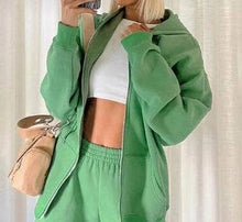 Load image into Gallery viewer, Lexi Hooded Zip Up Sweatshirt and Wide Leg Pant Set