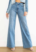 Load image into Gallery viewer, Nova Rhinestone Wide Leg Jeans