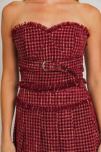 Load image into Gallery viewer, Blair Tweed Strapless Top and Pleated Mini Skirt Set