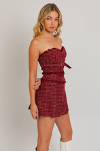 Load image into Gallery viewer, Blair Tweed Strapless Top and Pleated Mini Skirt Set