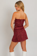Load image into Gallery viewer, Blair Tweed Strapless Top and Pleated Mini Skirt Set