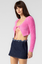 Load image into Gallery viewer, Elle Fuzzy Long Sleeve Cropped Bolero Top