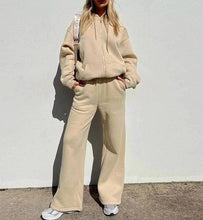 Load image into Gallery viewer, Lexi Hooded Zip Up Sweatshirt and Wide Leg Pant Set