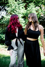 Load image into Gallery viewer, The Bree Tie Front Bell Sleeve Crop Top - Dawn & Renée Boutique