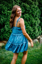 Load image into Gallery viewer, The Sadie Satin Ruffle Mini Dress - Dawn & Renée Boutique