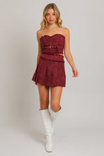 Load image into Gallery viewer, Blair Tweed Strapless Top and Pleated Mini Skirt Set
