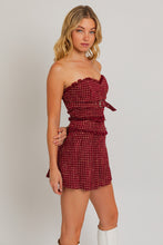 Load image into Gallery viewer, Blair Tweed Strapless Top and Pleated Mini Skirt Set
