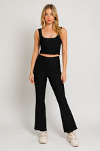 Load image into Gallery viewer, Leilani Lettuce Hem Crop Top &amp; Bell Bottom Legging Set
