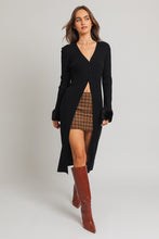 Load image into Gallery viewer, Sabrina Fur Cuff Long Sweater Cardigan
