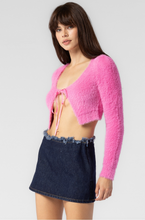 Load image into Gallery viewer, Elle Fuzzy Long Sleeve Cropped Bolero Top
