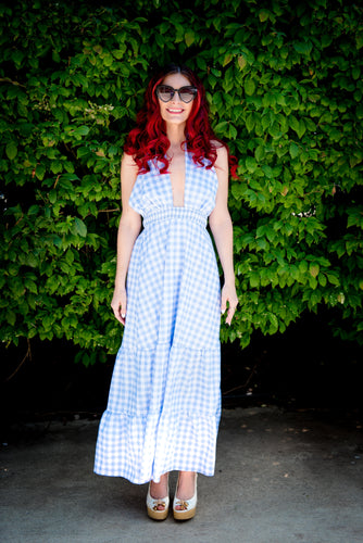 The Magnolia Plaid Halter Maxi Dress - Dawn & Renée Boutique