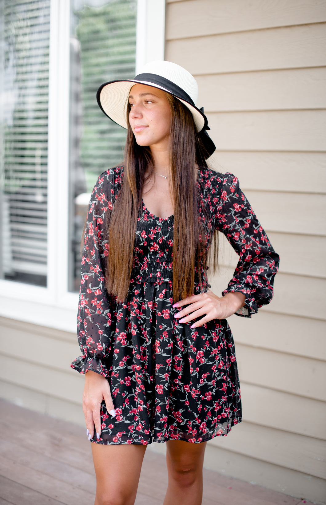 The Rose Floral Mini Dress - Dawn & Renée Boutique