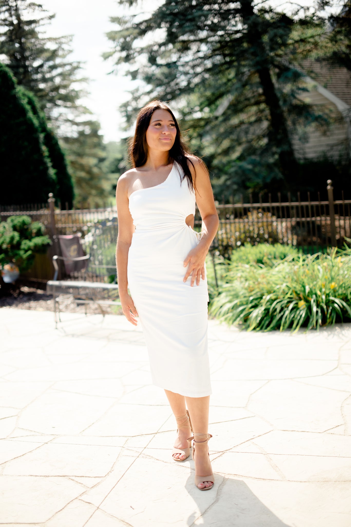 Zoe One-Shoulder Cut Out Midi Dress Medium