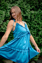 Load image into Gallery viewer, The Sadie Satin Ruffle Mini Dress - Dawn &amp; Renée Boutique
