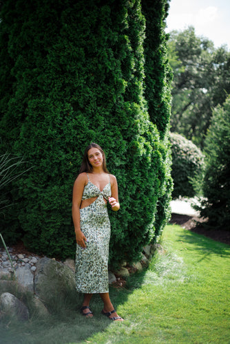 The Isabella Midi Dress with Side Cut Outs - Dawn & Renée Boutique