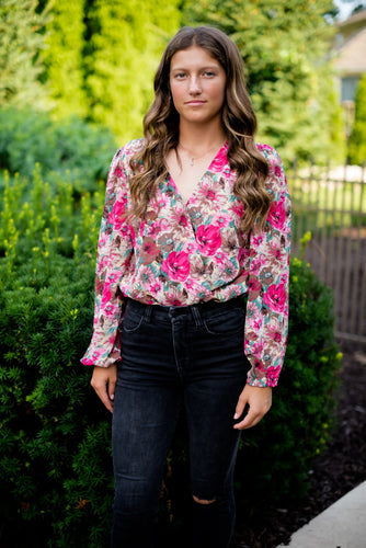 The Emily Floral Long Sleeve Body Suit - Dawn & Renée Boutique