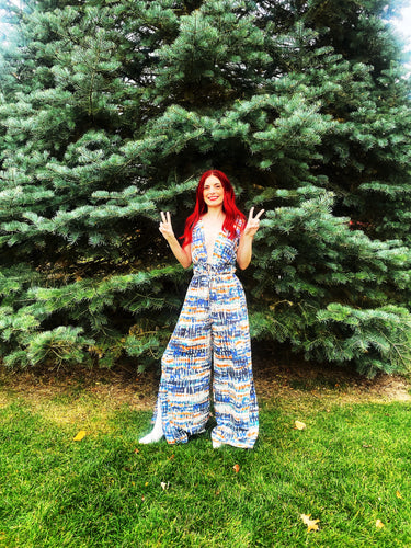 The Bird Tie Front Tye Dye Jumpsuit - Dawn & Renée Boutique