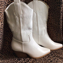 Load image into Gallery viewer, Embroidered Stitched Cowboy Boot - Dawn &amp; Renée Boutique
